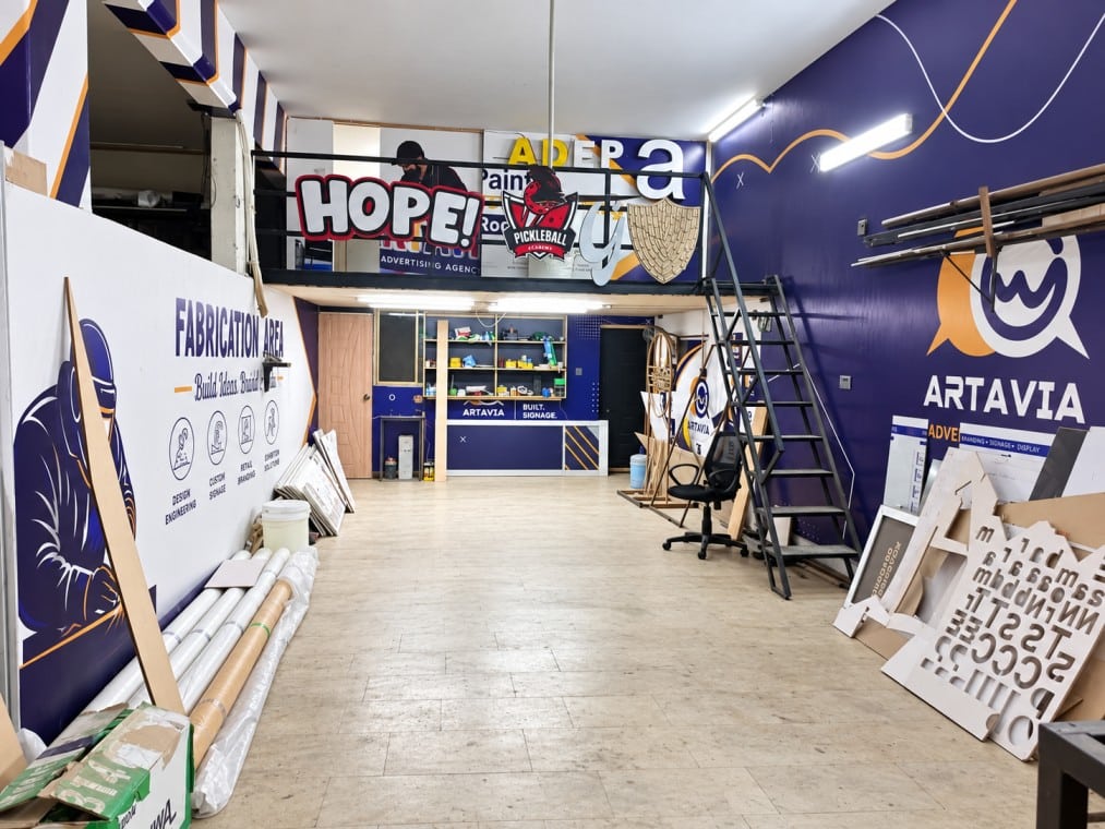 Our Workshop Fabrication area at Artavia Advertising Agency workshop