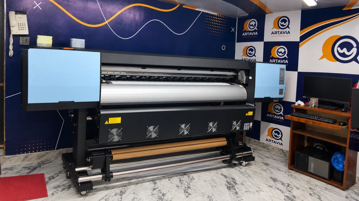 Our Workshop I-3200 eco-solvent printer inside Artavia workshop Karachi
