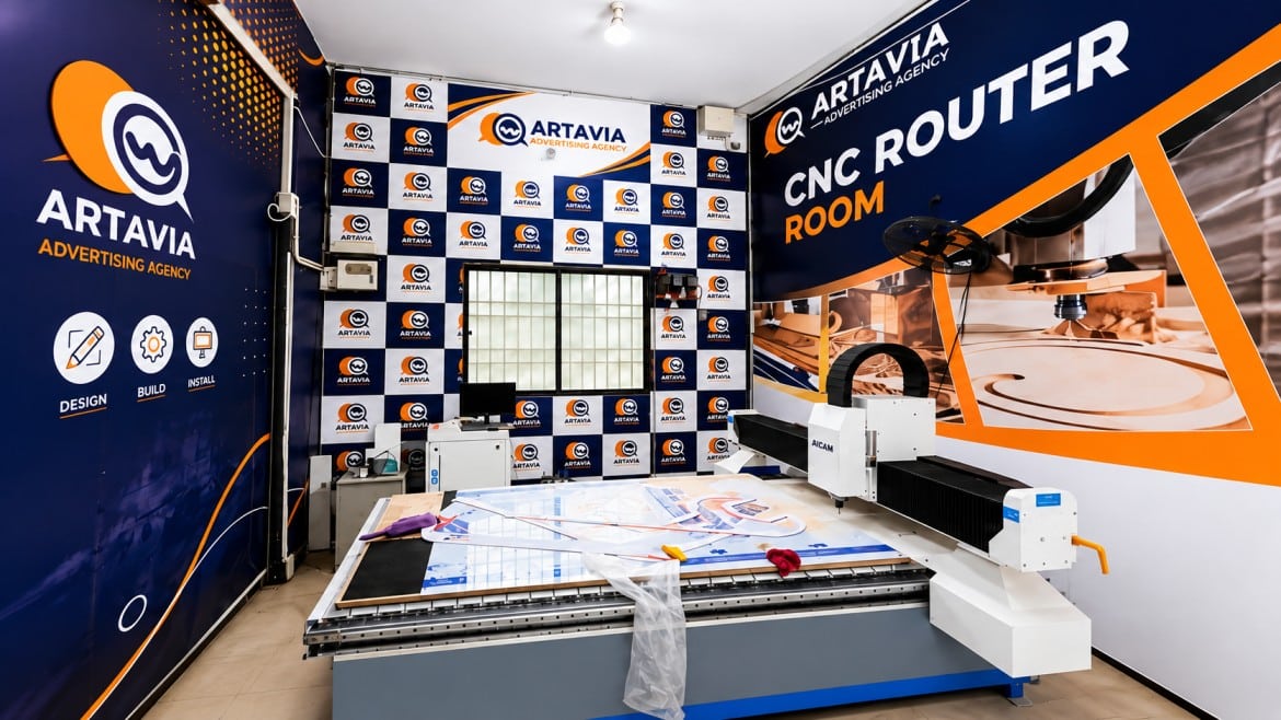 Our Workshop CNC router room at Artavia Advertising Agency Karachi